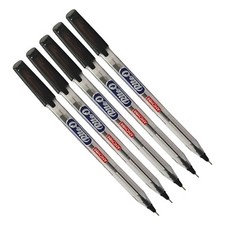 5 x 0.6mm Fine Tip ANCHOR RiteO BLACK Ink Biro Ballpoint Pens Smooth Writing
