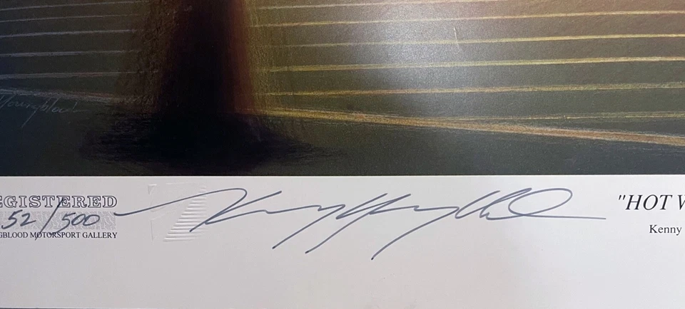 VRHTF DE COLECCIÓN NHRA "KENNY YOUNGBLOOD/DON PRUDHOMME FIRMADO 52/500 IMPRESIÓN 26" X 18" Foto 3 de 4