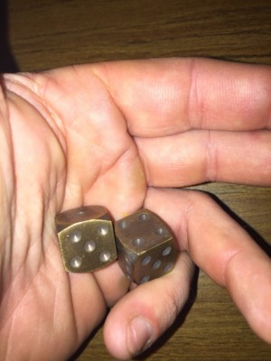 Brass Dice Set Casino & Poker Player Maverick Die Collector Gambler Metal GIFT