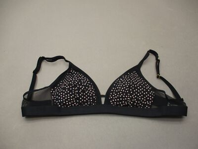 Lively Size S Womens Black Wireless Lined Back Closure Triangle Bralette 7N