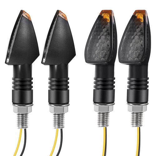 4Pcs Motorcycle Turn Signals Blinker Light Smoke Amber For Yamaha Honda Kawasaki - Picture 6 of 8