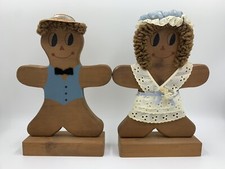 Vintage Wooden Gingerbread Country Style Decorative Figures