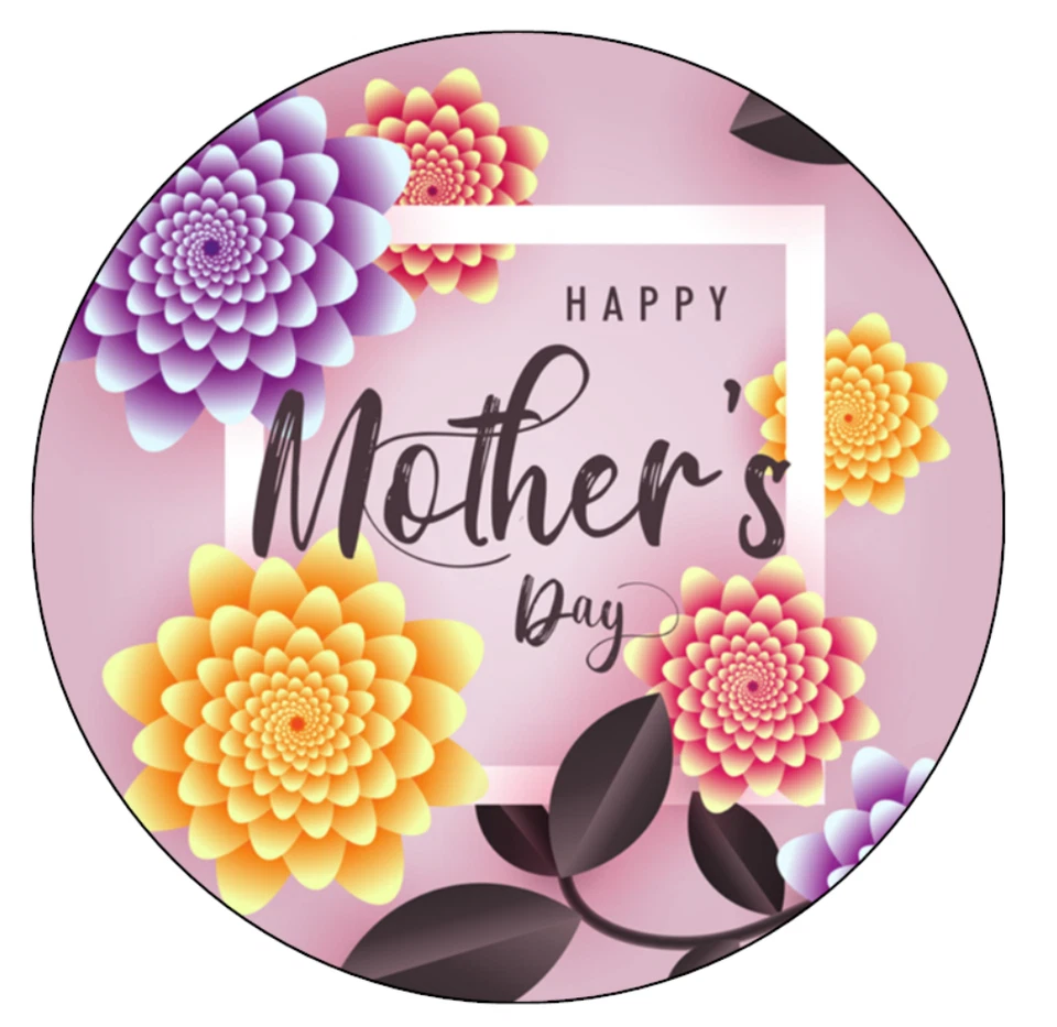 Decoraciones comestibles para pasteles del día de la madre oblea para pasteles y cupcakes (3 tamaños) Foto 3 de 4