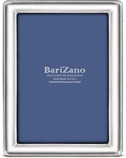 Tarnish Proof 925 Sterling Silver Frame Wall Mount Mahogany Back 5x7 Picture New