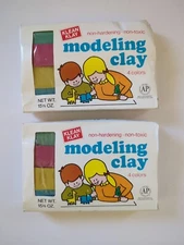 NOS Klean Klay Non Hardening Modeling Clay Lot Of 2 Multi Color T