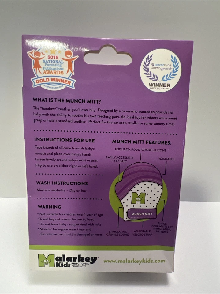 Bolso de viaje Munch de silicona con mordedor para dentición bebé niños plus púrpura brillante Foto 3 de 4