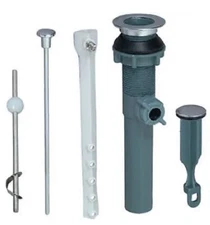 Vanity Bathroom Sink Pop Up Stopper Drain Assembly Kit Chrome/Plastic 1.25” Diam