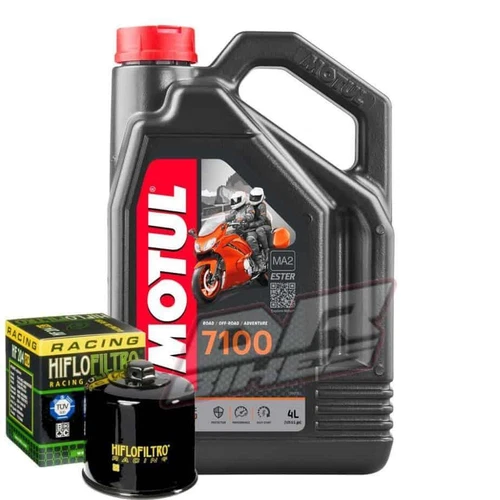 Kawasaki ZX10R 2019 2020 Motul 7100 10W40 and Race Oil Filter Motul 7100 10W40 a