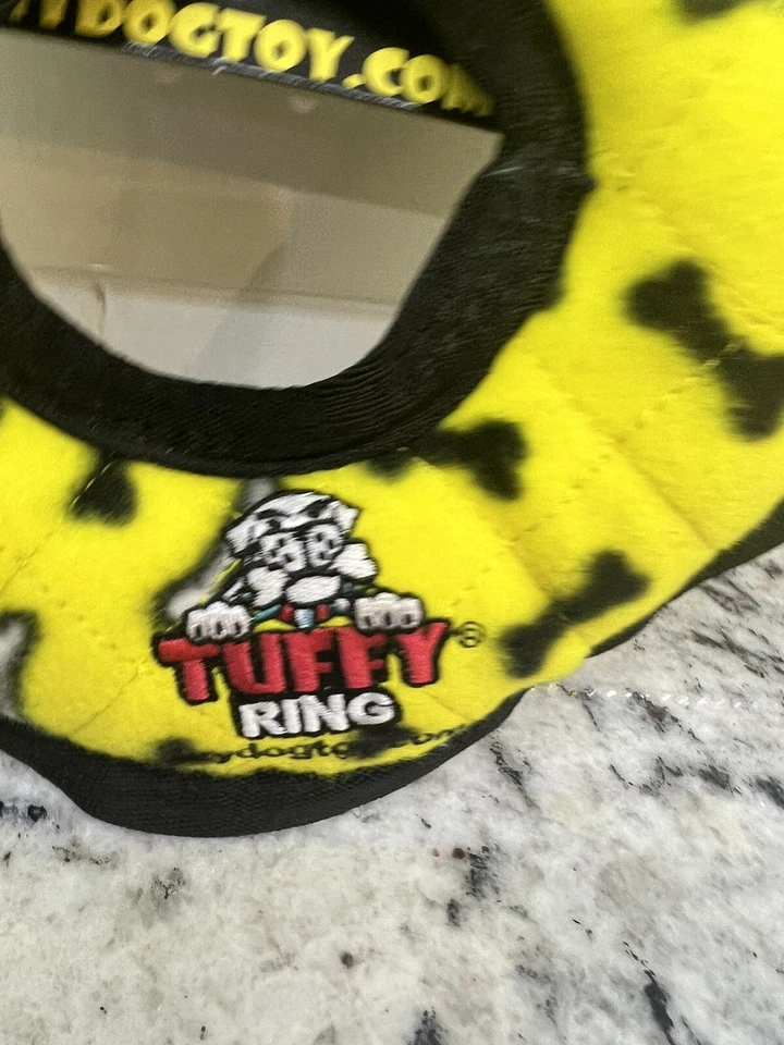 NEW! Tuffy Ultimate Yellow Ring Dog Toy - Squeaker - Image 3 of 4