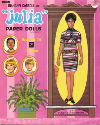VINTAGE 1968 TV JULIA PAPER DOLL ~LASER REPRODUCTIN~ORG SZ UNCUT NO1 S FREE S&H