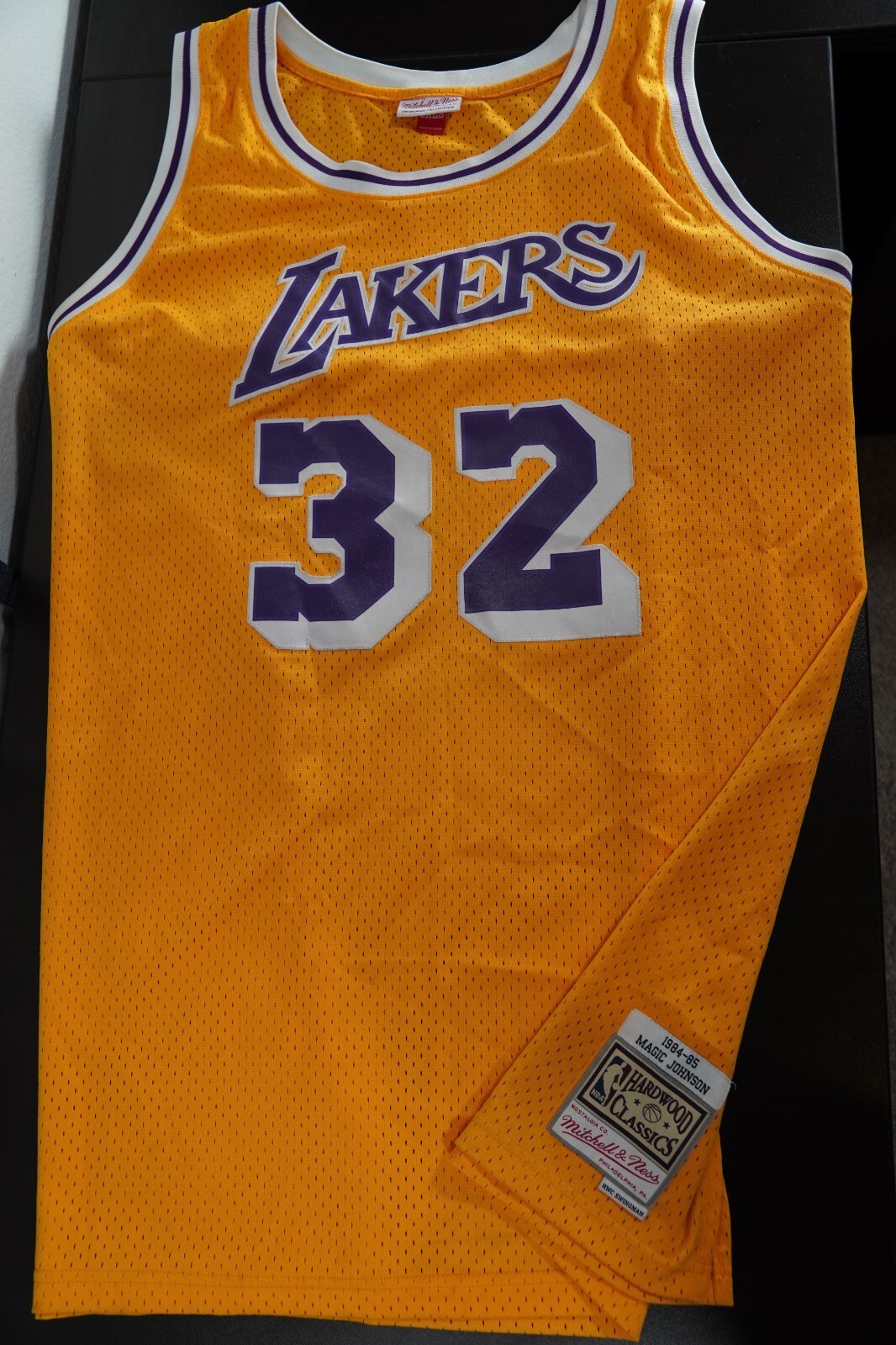 100% Authentic Magic Johnson Mitchell & Ness 84/85 LA Lakers Jersey Size 6XL
