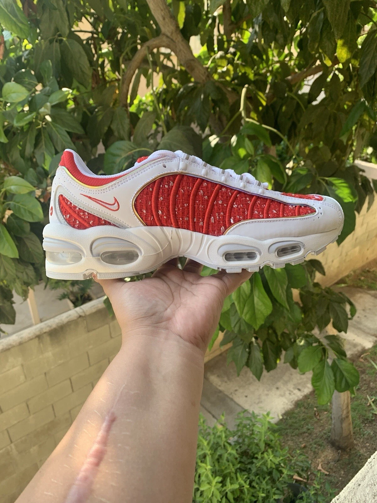 Chaussures homme Nike Air Max Tailwind 4 x Supreme blanc rouge AT3854 100 pointure 10
