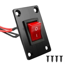 1Pcs Red LED KCD4 Boat Rocker Switch 2-Position 4-Pin Pre-Wired DPST Panel Sw...