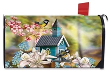 Peaceful Birdhouse Mailbox Cover Standard Size