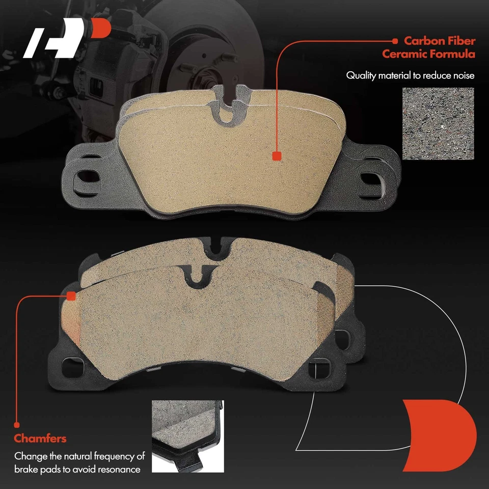 A-Premium 8件装陶瓷刹车片前后适用于保时捷 Panamera 2010-2015 — 第 3/4 张图片