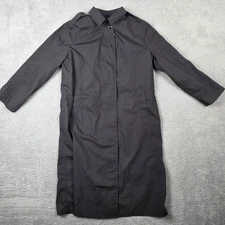 Defense Logistics Agency Trench Coat Womens 16 Long Black Quarterdeck Collection