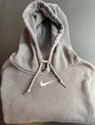 Nike Hoodie Mens Size 2XL Gray Fleece Pullover Sweatshirt Center Swoosh