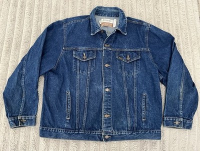 Vtg Sears Roebuck Western Wear Denim Trucker Jacket Size 52 USA Made Big & Tall
