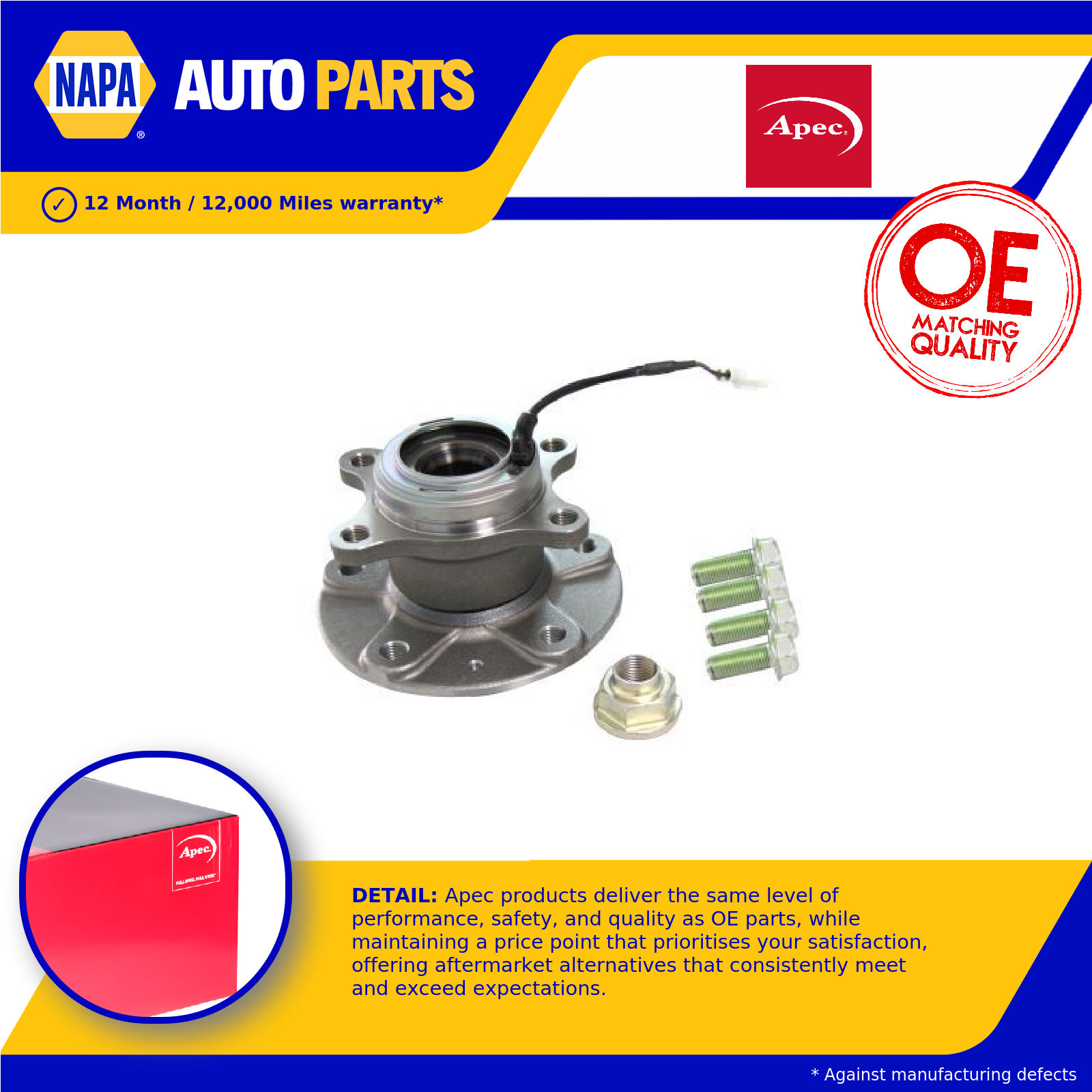 Wheel Bearing Kit AWB1728 Apec Genuine Top Quality Guaranteed New