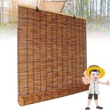 Outdoor bamboo roll up blinds retro reed shades privacy 25 59 inch