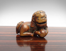 18th C. Chinese Qing Dynasty Belt Dress Toggle (Zhuizi) Carved Boxwood