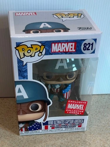 FUNKO POP VINYL #821 -- Marvel WWII Ultimates Captain America -- Collector Corps