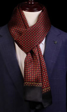 100 Silk mulberry men women Scarf neckerchief Wrap long dot black red MY116-29