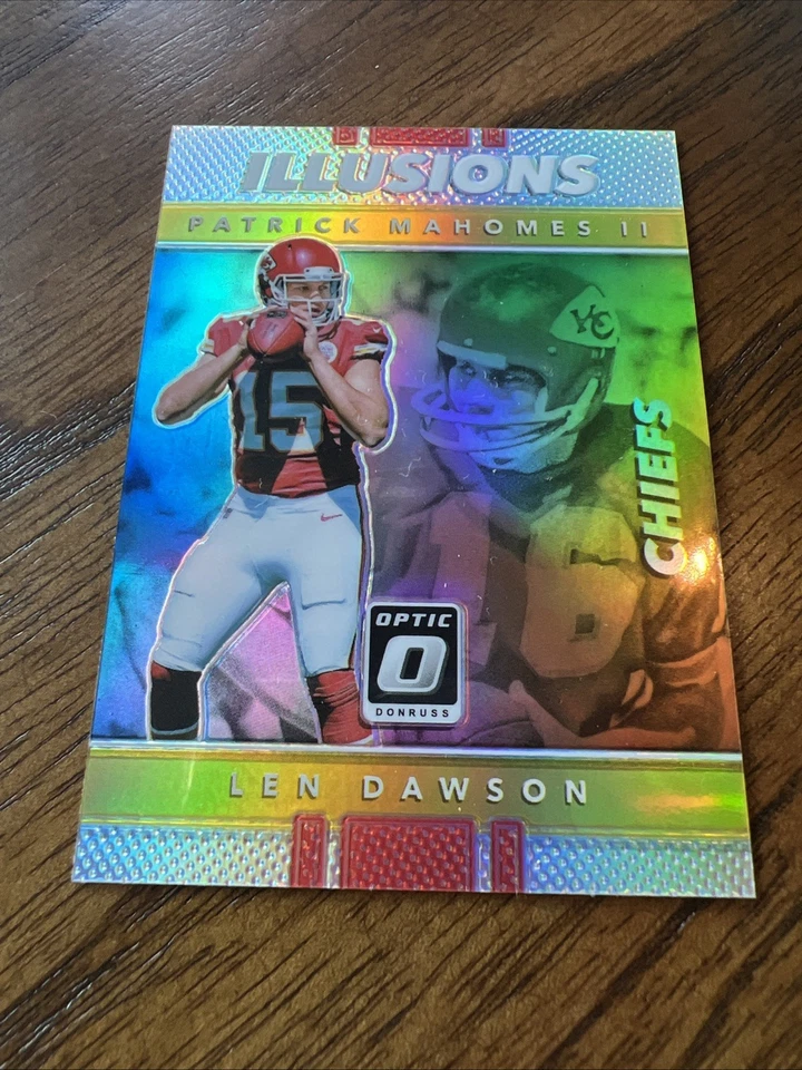 2017 Donruss Optic Illusions Patrick Mahomes II, Len Dawson No. 20 Mint Rookie - Image 2 of 4