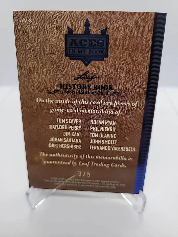 2025 Leaf History Book 10 Patch Seaver, Ryan, Orel, Gavin, Smoltz, Fernando 3/5 - Image 4 of 4