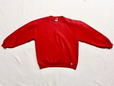 Russel Athletic Vintage 90  s Red Crewneck Blank Boxy Cropped Fit Sweatshirt XL