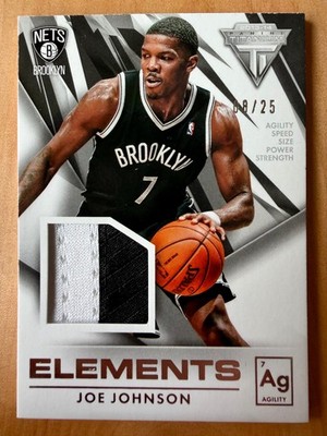  Joe Johnson 2013-14 Panini Titanium Elements Agility Patch /25 Nets #11 