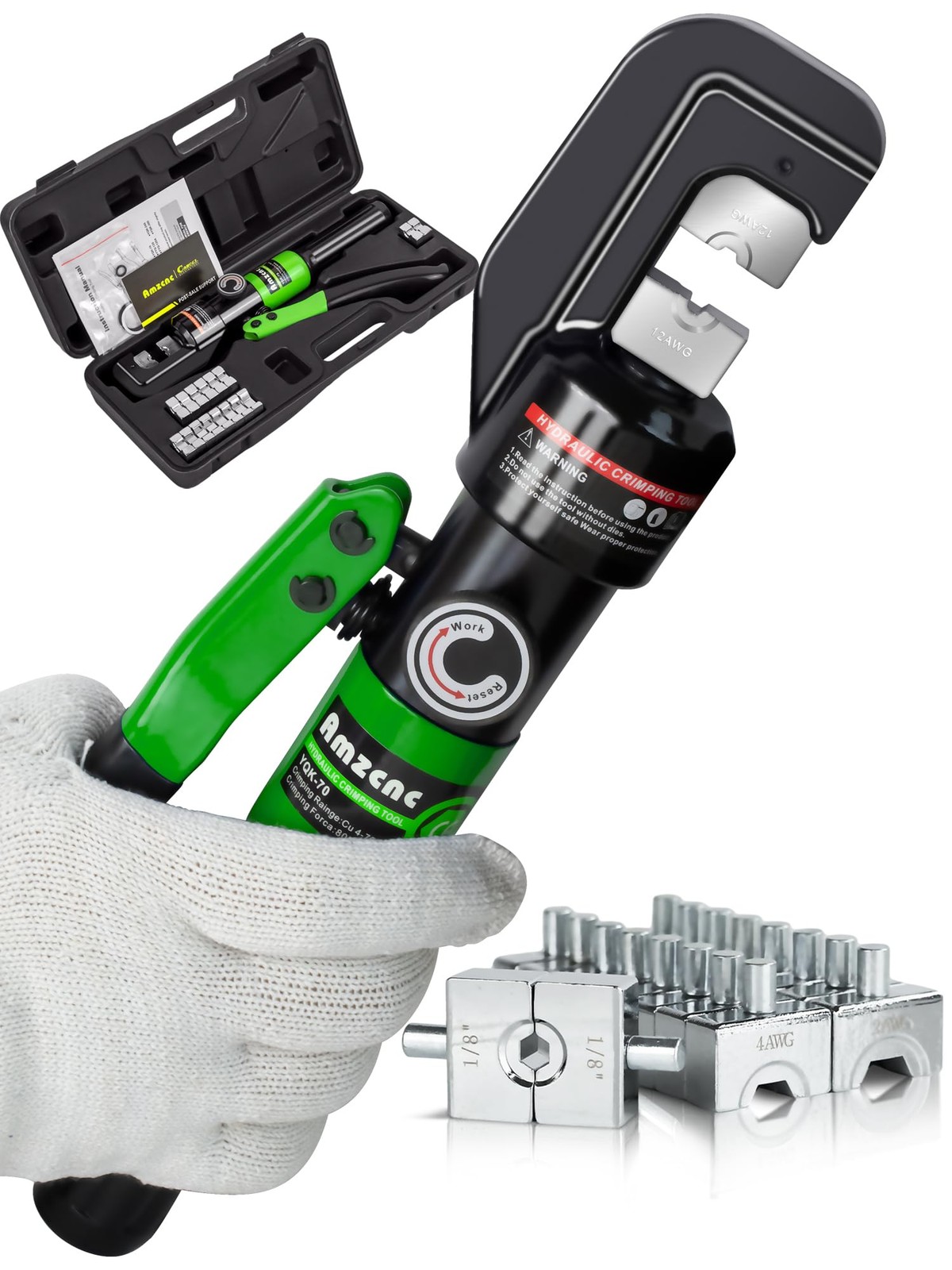 Crimpatrice Idraulica per Capicorda 4-70mm² - Kit 8 Tons Professionale