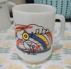 Vintage Anchor Hocking SNOOPY Skaters Waltz Fire King Coffee Mug Milk - Misprint