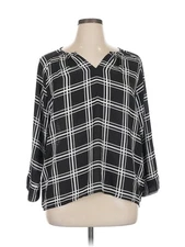 Collective Concepts Women Black 3/4 Sleeve Blouse XL