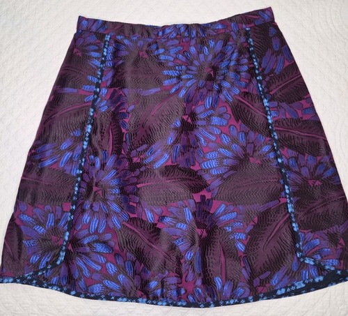 J.Crew, J. Crew Tapestry Mini Skirt Bright Jewel Tone Purple & Blue Size 2