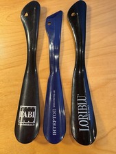 3 Vintage Advertising Plastic Shoehorns 10" Long Fabi, Intertop, Loriblu