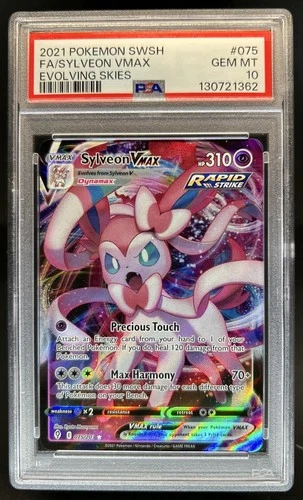 2021 Pokemon SWSH Evolving Skies Sylveon VMAX #075/203 PSA 10 GEM MINT