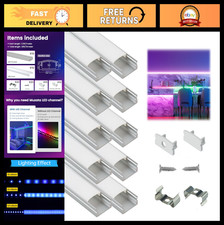 10Pack 3.3FT LED Aluminum Channel U Shape Diffuser for Strip Lights, Easy Instal