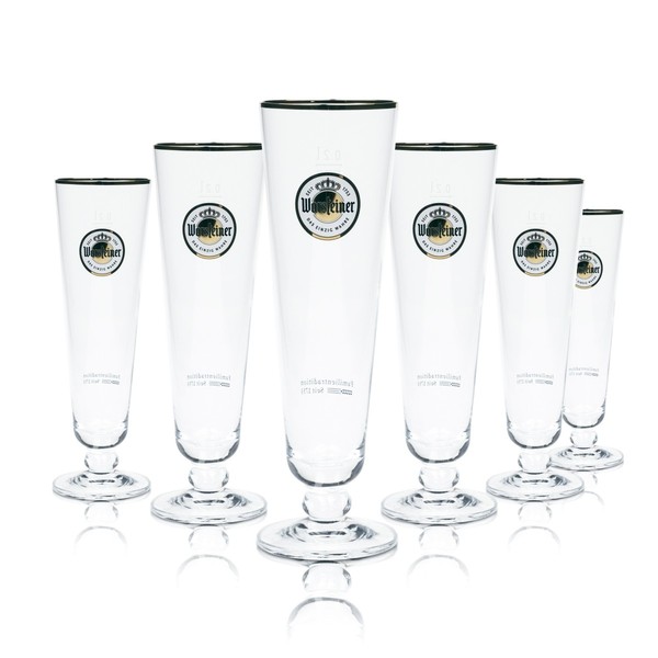 6X Warsteiner Bier Glas 0,2L Tulpe Exklusiv Pokal GläSer Brauerei Goldrand Beer-image