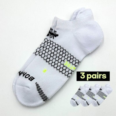 Men's All-Purpose Performance Ankle Socks 3 pairs BOMBAS Hex Tec Size L White