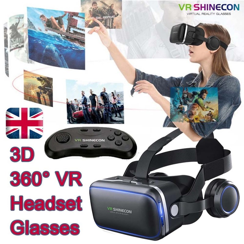 360° VR Headset Goggles 3D Glasses Virtual Reality Headset for Mobile Phone UK