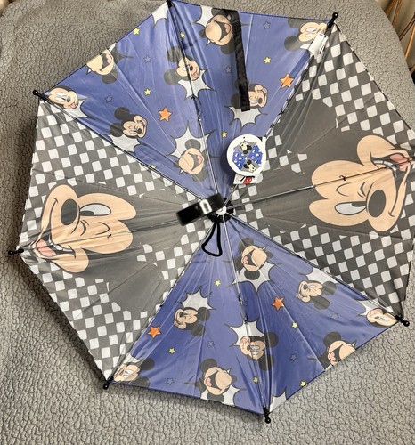 Disney Mickey Mouse 21-Inch Kid's Umbrella With Clamshell Handle New Blue - Picture 2 of 5
