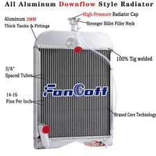 3 ROW Aluminum Radiator For Ford Tractor 2N, 8N, 9N, 8N8005 NEW