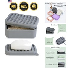 Portable Leakproof Travel Soap Case, Silicone Soap Case, Compact Soap Holder ...