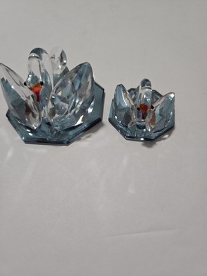 Vintage Crystal Swans Mirror Stand 2.5'' 1.5'' Wide