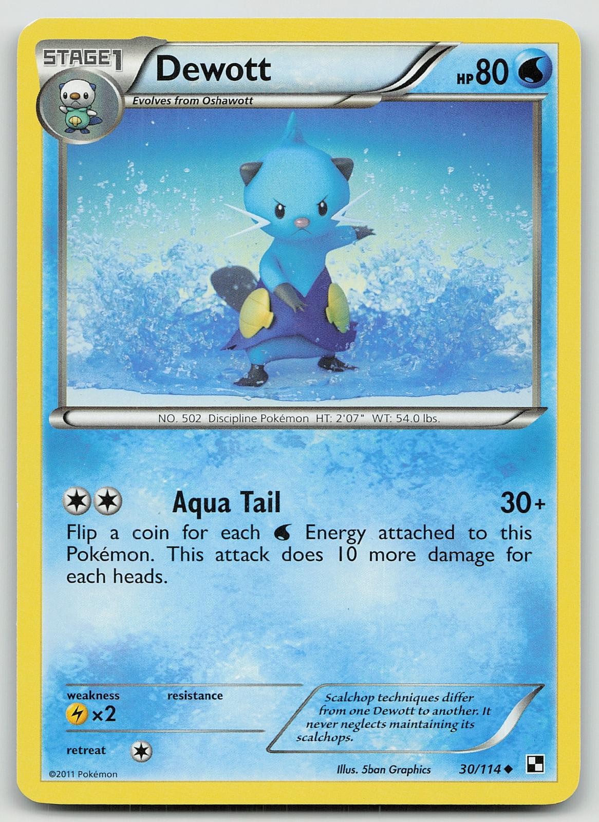 Pokemon Dewott 30/114 Black & White Uncommon LP