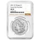 2021 $1 Morgan Silver Dollar "CC" Privy Mark NGC MS70 Brown Label