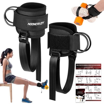 Ankle Straps for Dumbbell and Cable Machine, Dumbbell Foot Attachment with Lo...