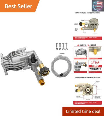 #ad OEM Technologies 3300 PSI 2.4 GPM Replacement Pressure Washer Pump Kit Horiz... $161.47
