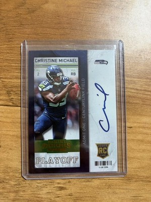 Christine Michael On Card Auto Panini Contenders 2013 Seattle Seahawks 